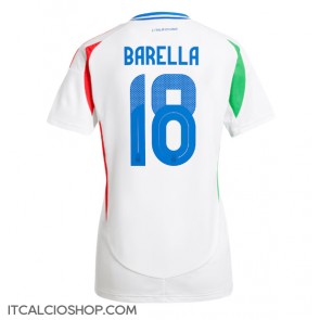 Italia Nicolo Barella #18 Seconda Maglia Femmina Europei 2024 Manica Corta